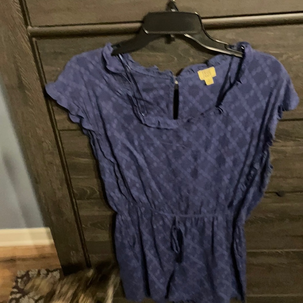 Navy Blue Short sleeve Romper